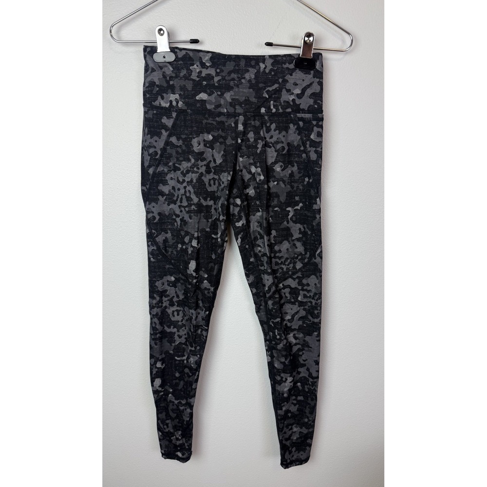 SWEATY BETTY The Power LEGGING 7/8 Length Black Gray Camo Women's Sz‎ XXS